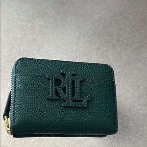 Ralph Lauren Forest Green Leather Card Holder